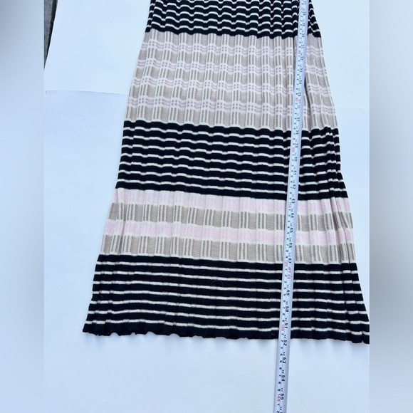 New Free People Womens Off Duty Off-Shoulder Dress, Pink black white stripe knit - Picture 8 of 10